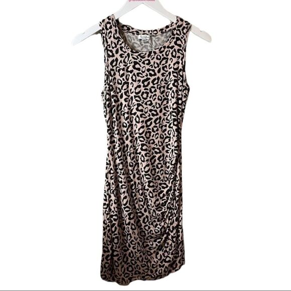 LOVE, fire animal print dress with ruched side. Sleeveless scoop neck sexy SZ XS - Picture 1 of 15